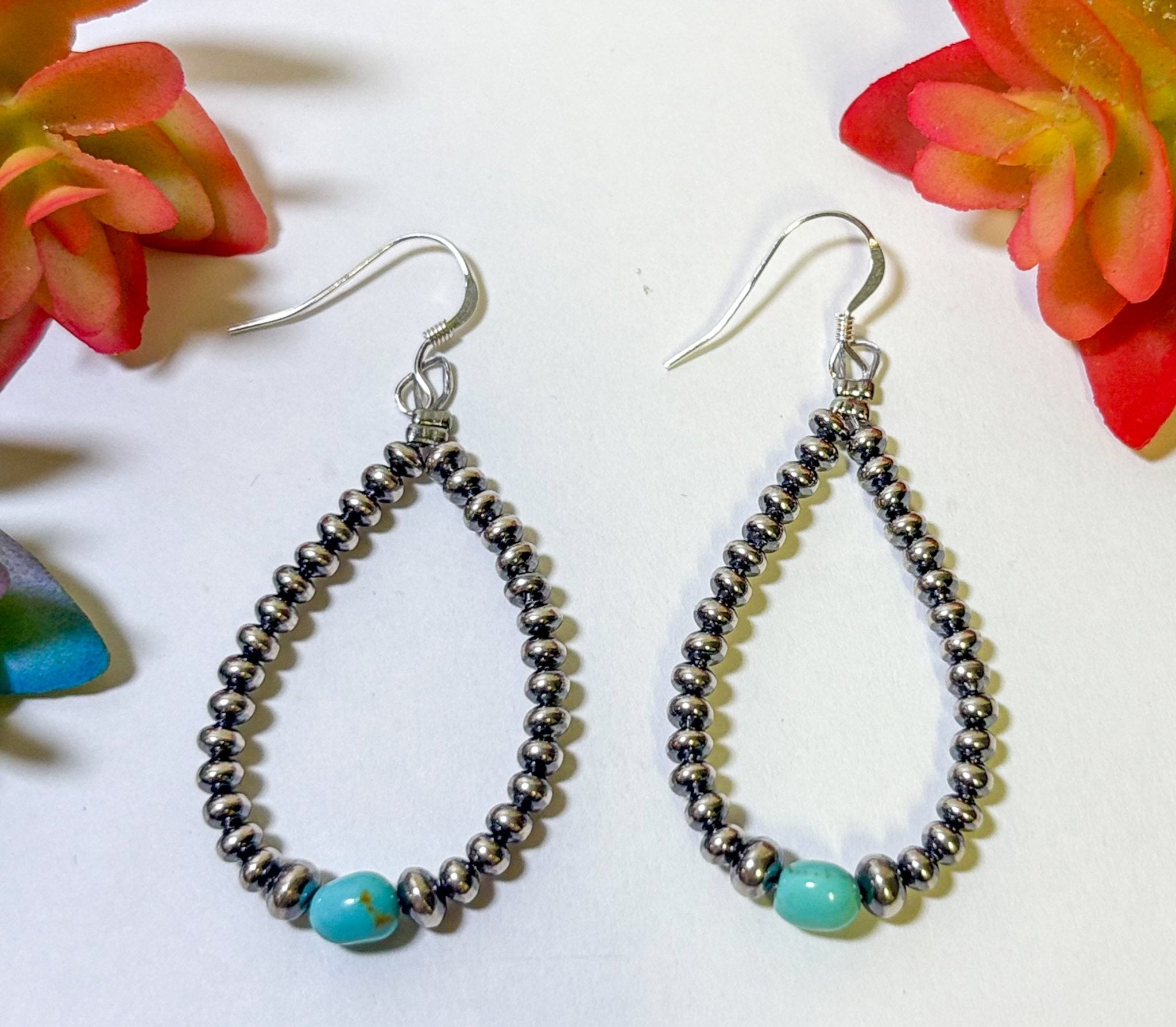 Piper Sleeping Beauty Turquoise Teardrop Earrings – Sterling Silver - Deadwood South Boutique & Company LLC