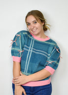 Plaid Bow Sweater - Deadwood South Boutique & Company LLC