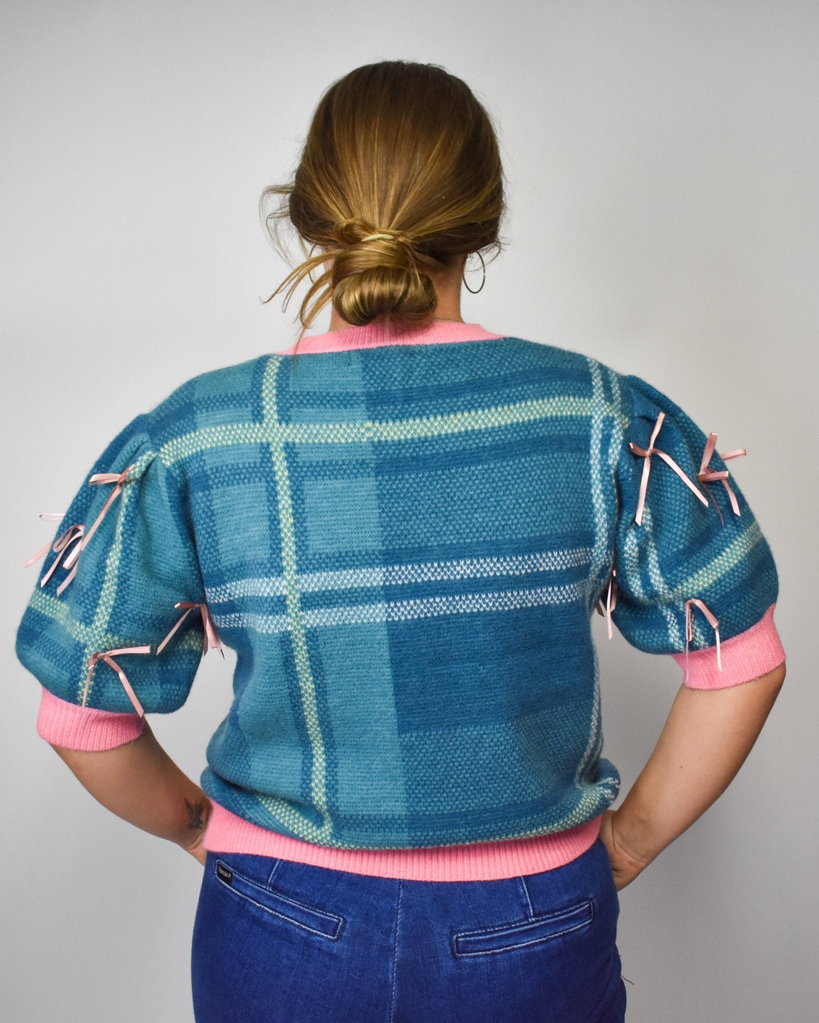 Plaid Bow Sweater - Deadwood South Boutique & Company LLC