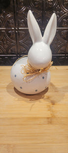 Plaster Sitting Bunny w/Dotts - Deadwood South Boutique & Company LLC