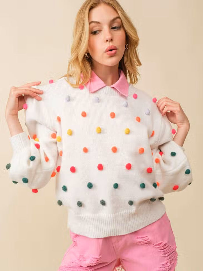 The Polka Dot Sweater-Sweaters-Deadwood South Boutique & Company-Deadwood South Boutique, Women's Fashion Boutique in Henderson, TX