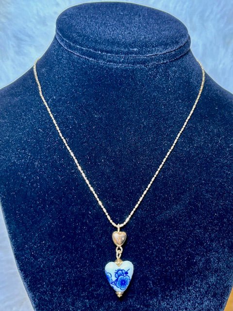 Porcelain Heart Pendant Necklace - Deadwood South Boutique & Company LLC