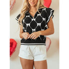 Preppy Vibes Bow Sweater - Deadwood South Boutique & Company LLC