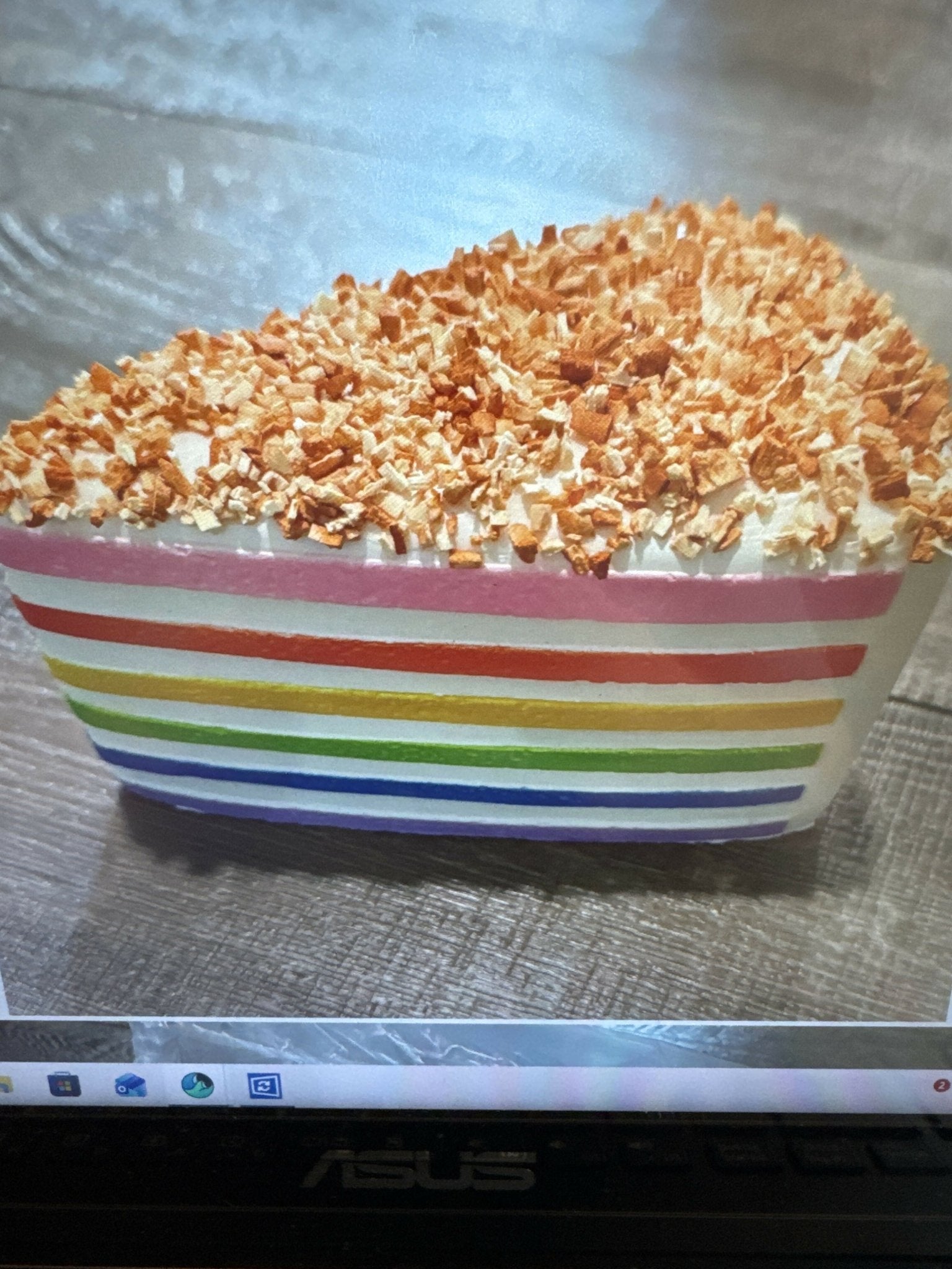 Rainbow coconut topping squishy cake - Deadwood South Boutique & Company LLC