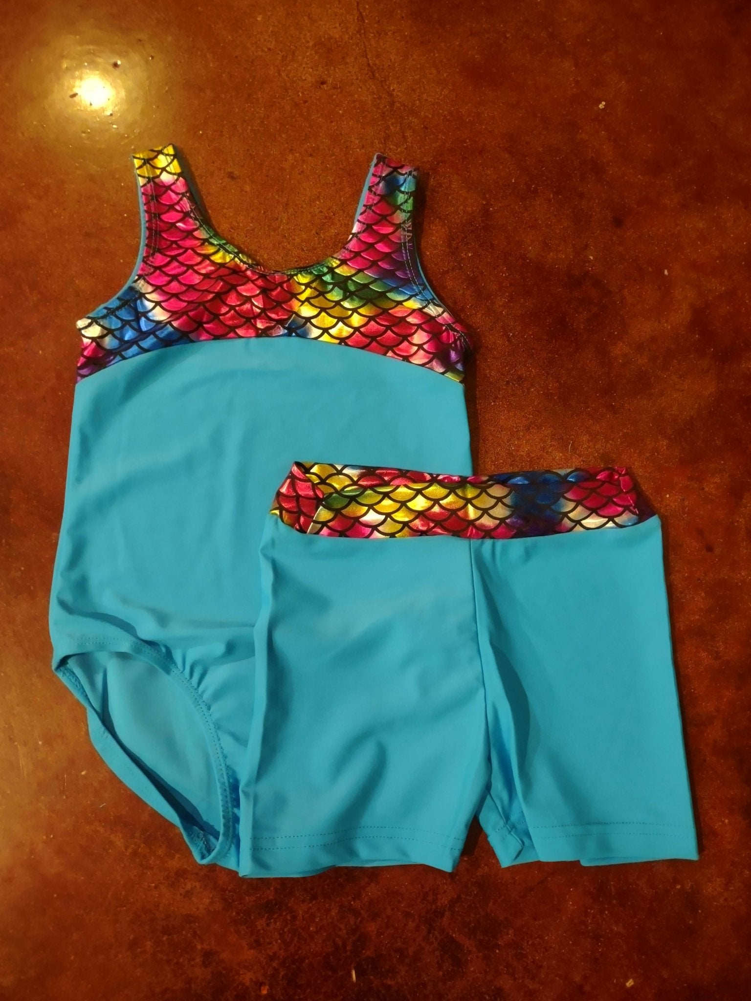Rainbow Mermaid Leo Shorts Set - Deadwood South Boutique & Company LLC
