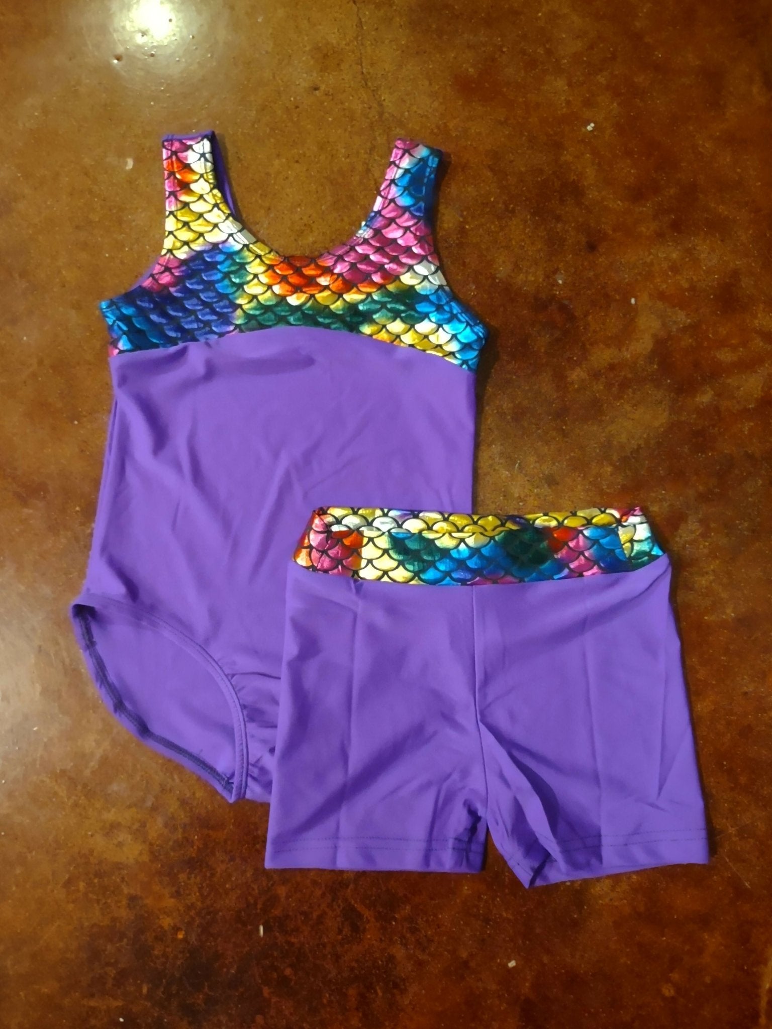 Rainbow Mermaid Leo Shorts Set - Deadwood South Boutique & Company LLC