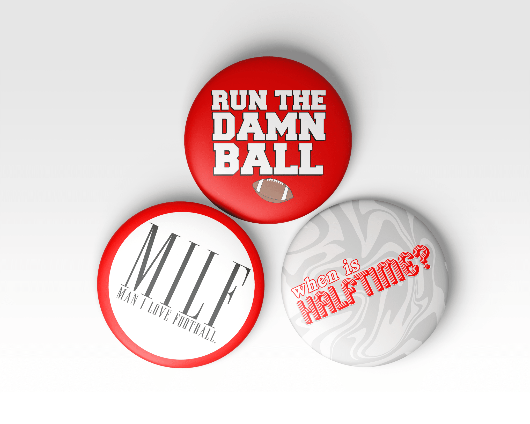 Red Game Day Buttons | Game Day Pins - Deadwood South Boutique & Company LLC