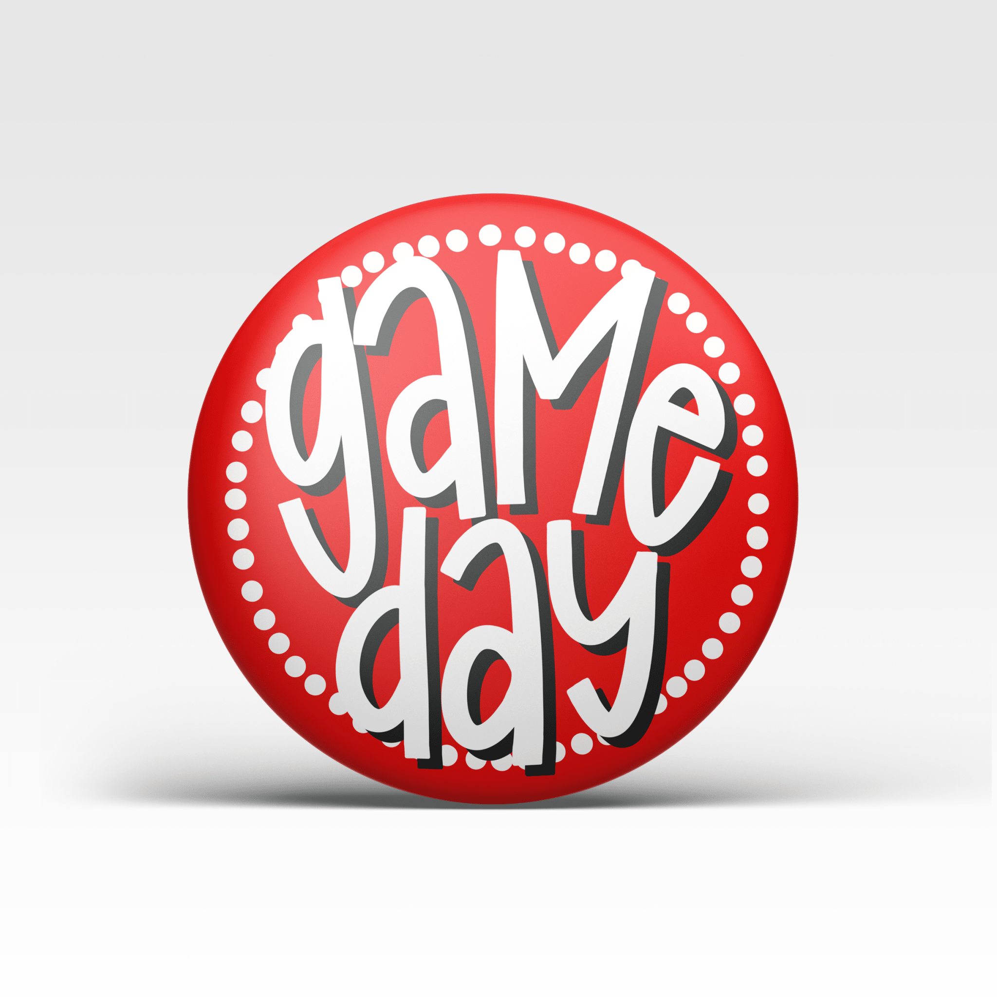 Red Game Day Polka Dots Buttons | Game Day Pins - Deadwood South Boutique & Company LLC