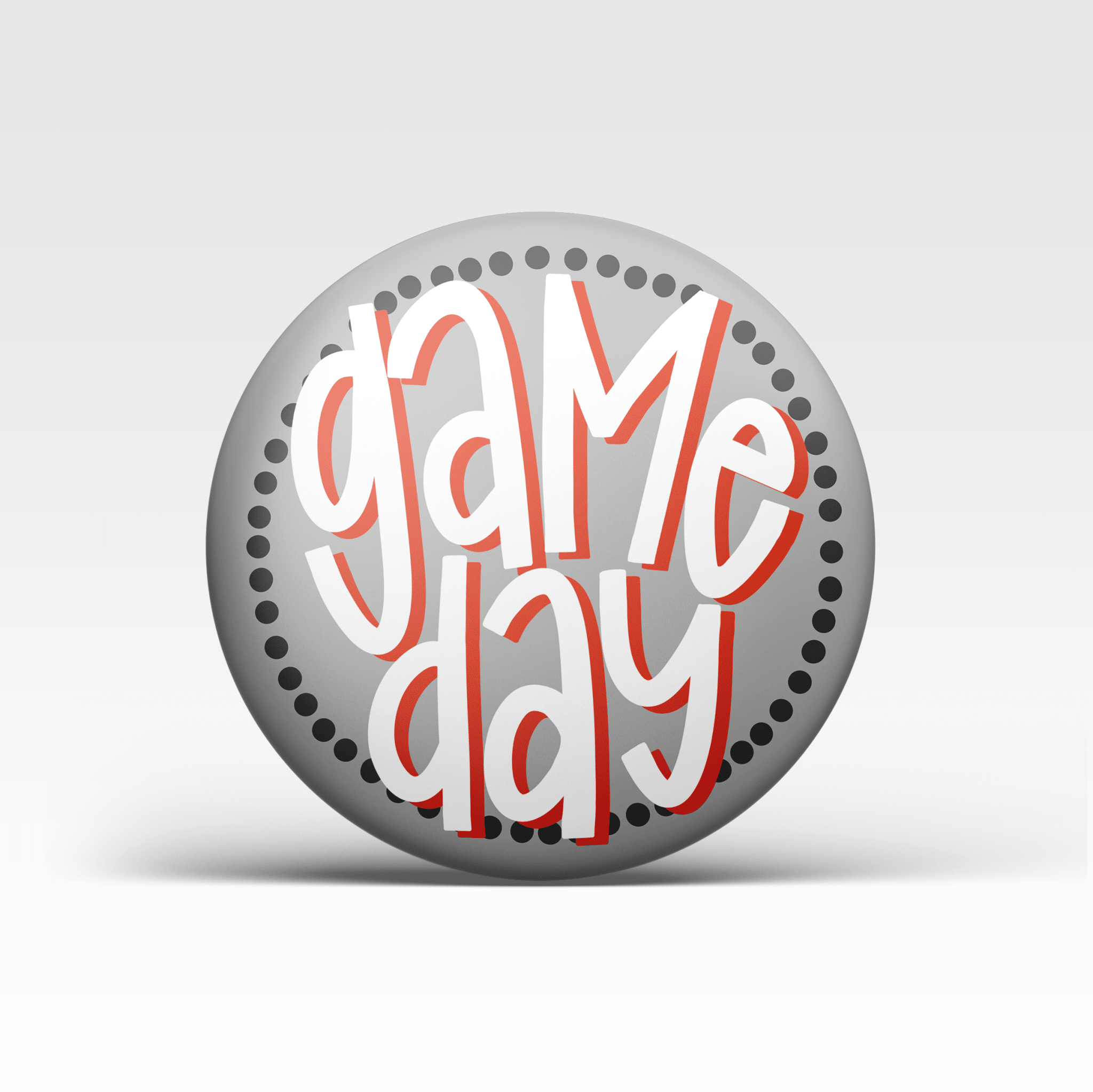 Red Game Day Polka Dots Buttons | Game Day Pins - Deadwood South Boutique & Company LLC