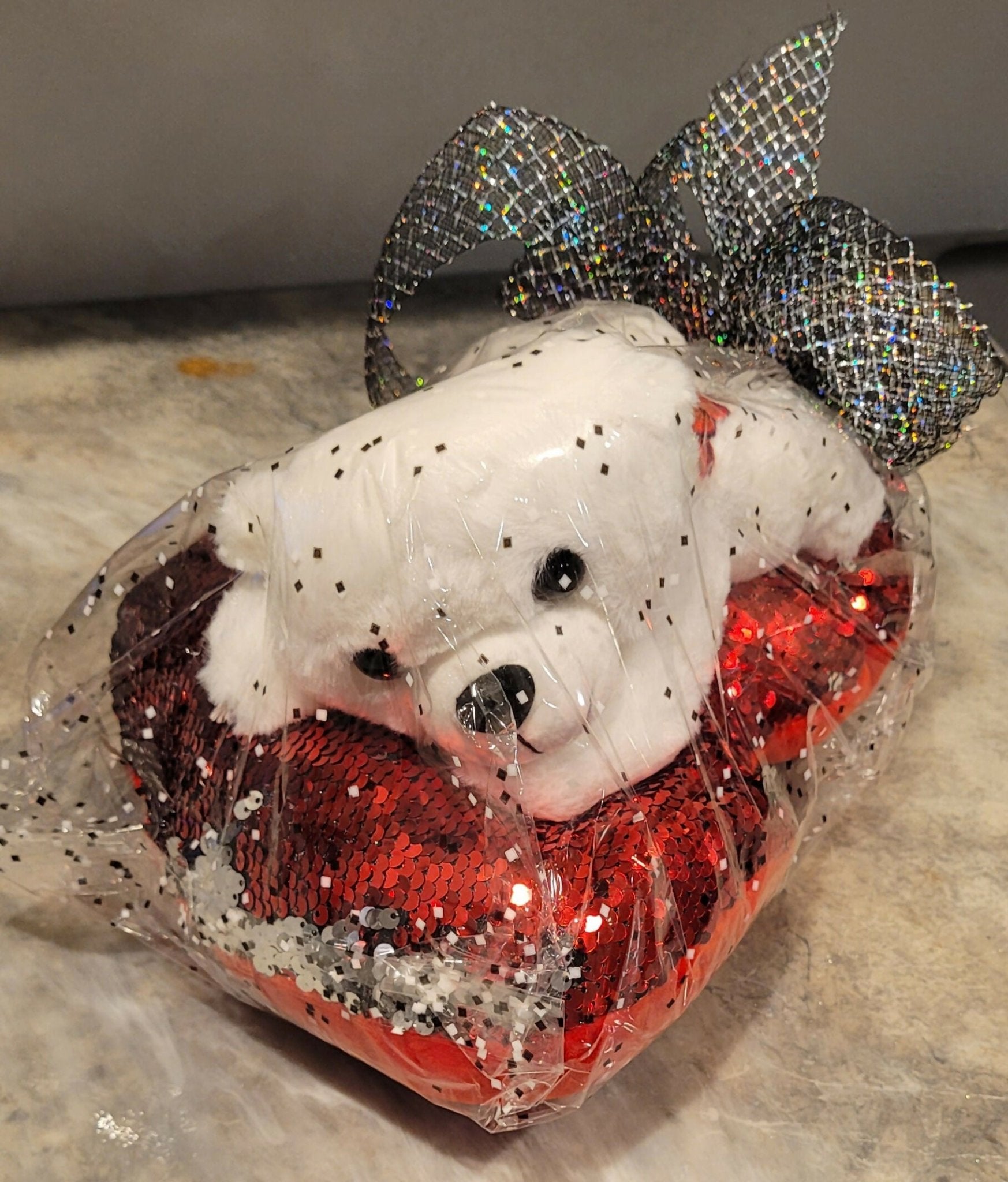 Red Heart Pillow w/White Dog - Deadwood South Boutique & Company LLC