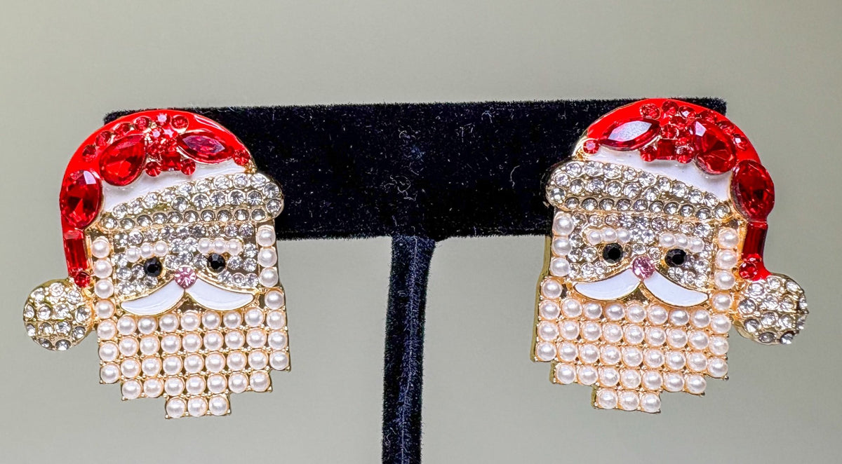 Rhinestone Santa Studs - Deadwood South Boutique & Company LLC