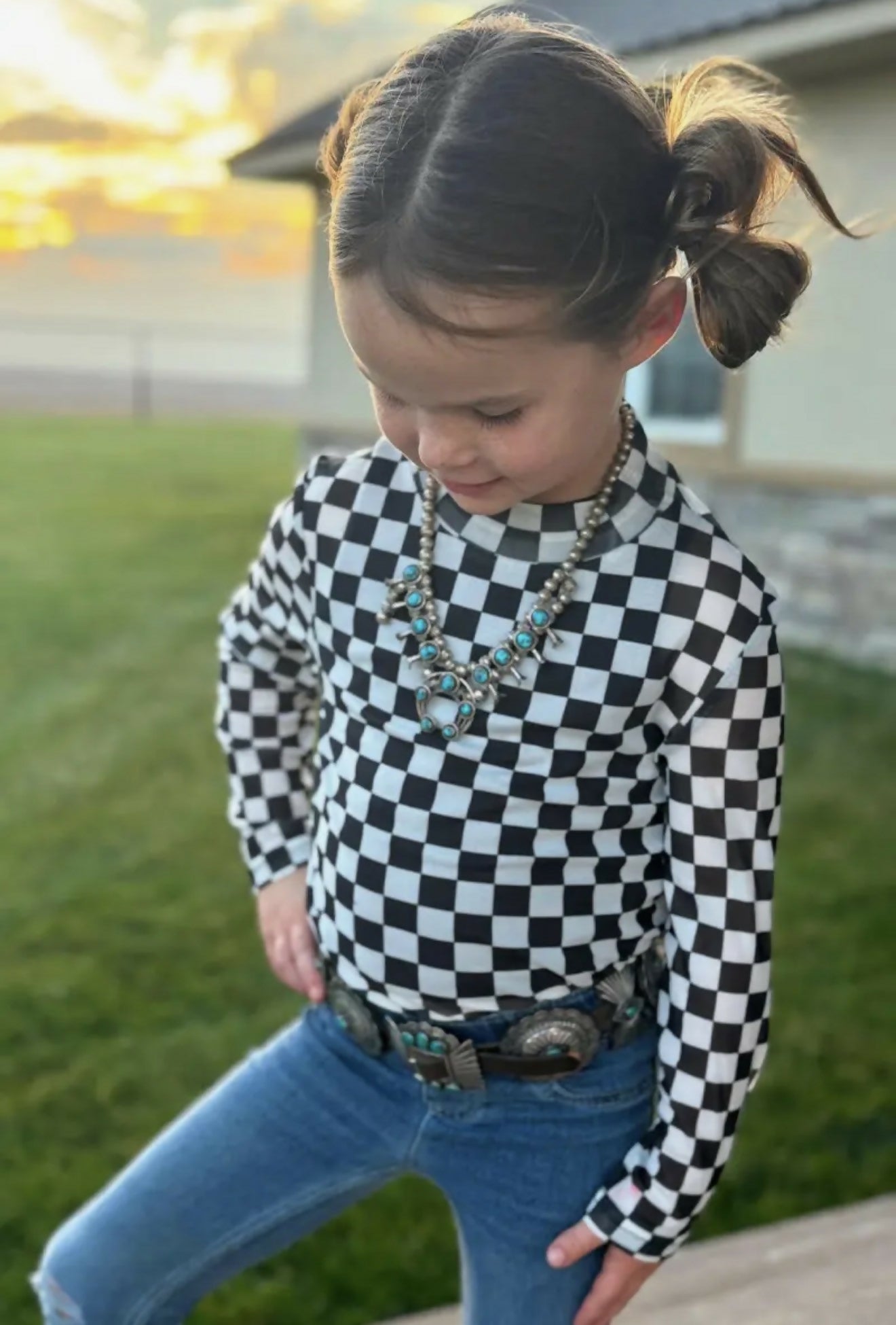 Round the Track Mesh Kids Top - Deadwood South Boutique & Company LLC