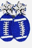 Royal Blue Football Earrings-Earrings-Deadwood South Boutique & Company-Deadwood South Boutique, Women's Fashion Boutique in Henderson, TX