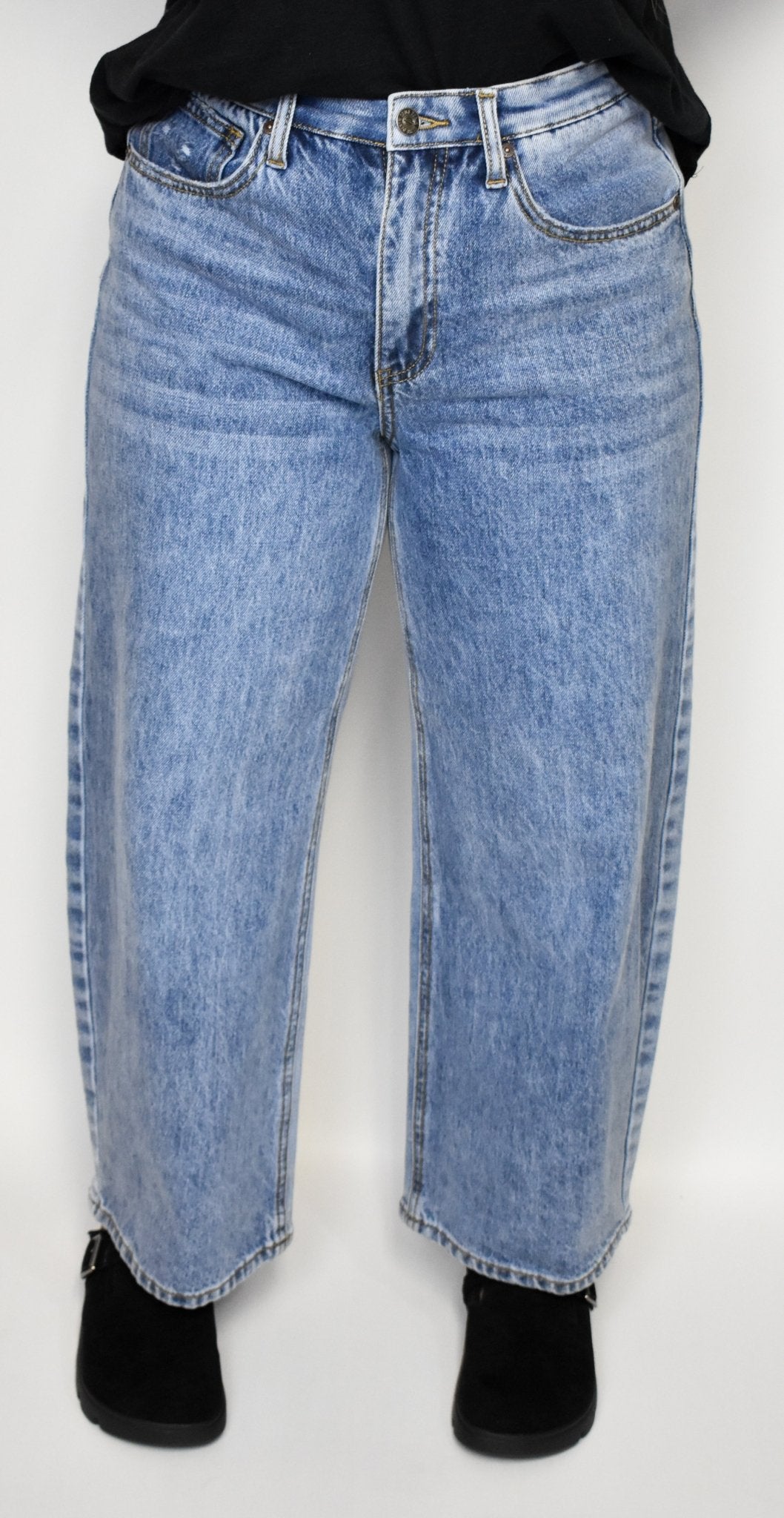 SAIGE High Rise Low Curve Barrel Jean - Deadwood South Boutique & Company LLC