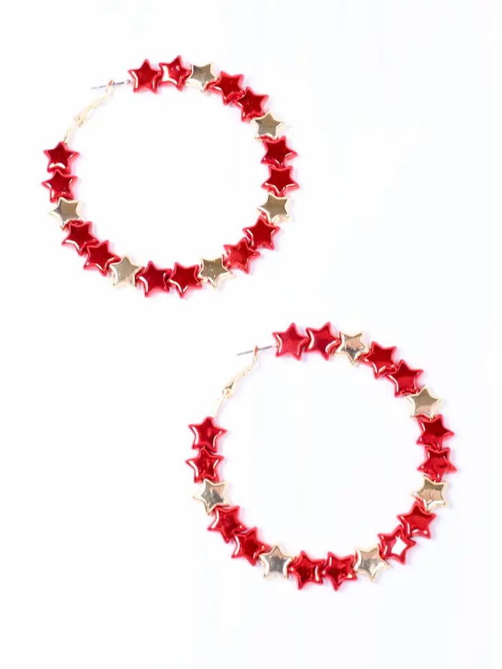 Samantha Star Hoop Earrings - Deadwood South Boutique & Company LLC