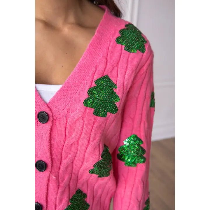 Sequin Trees Cardigan - Deadwood South Boutique & Company LLC