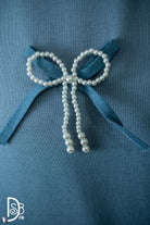 Short Sleeve Knit Top with Pearl & Denim Bows - Deadwood South Boutique & Company LLC
