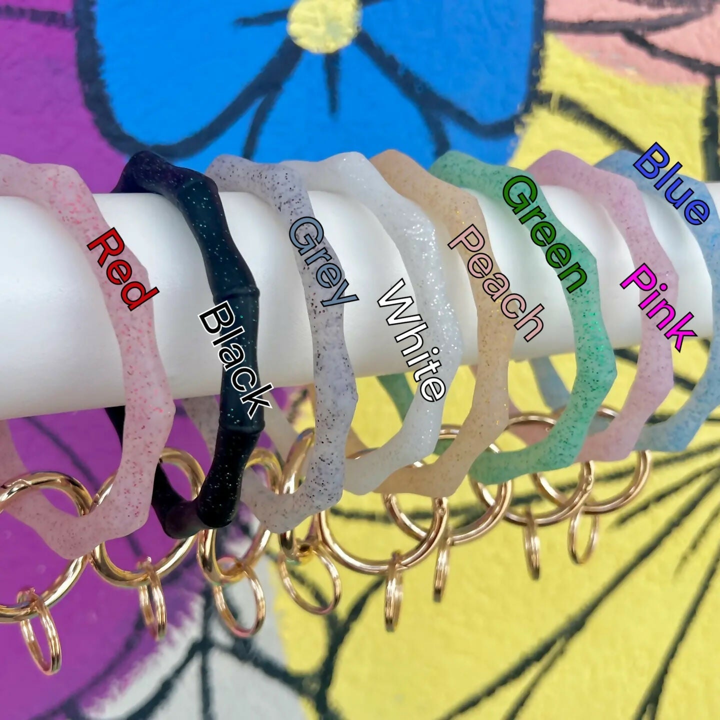 Silicone Glitter O - Ring Keychain - Deadwood South Boutique & Company LLC