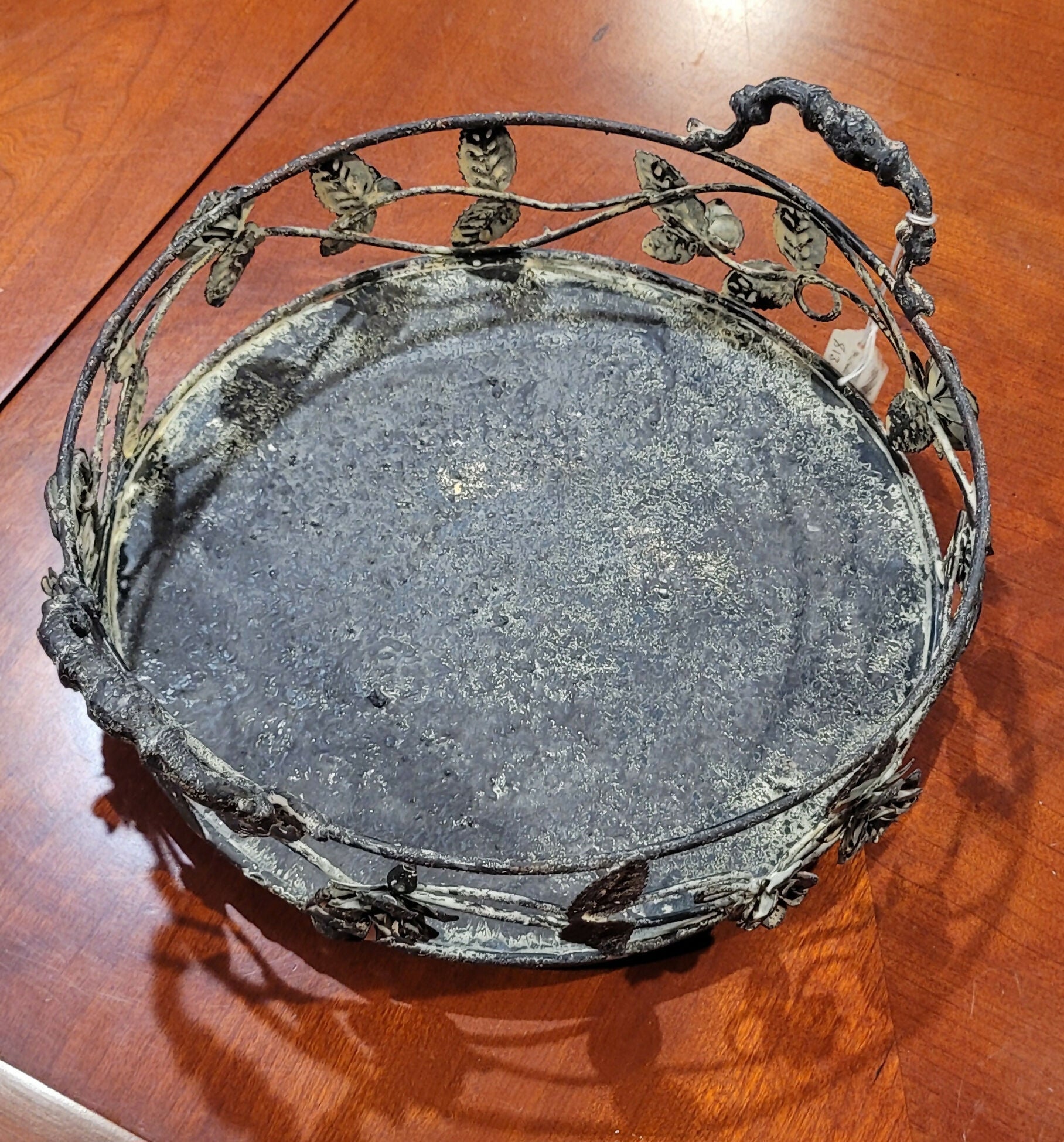 Silver Metal Charger w/Roses - Deadwood South Boutique & Company LLC