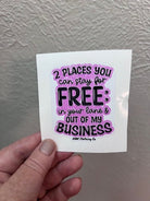 Stay for Free Sticker - Deadwood South Boutique & Company LLC