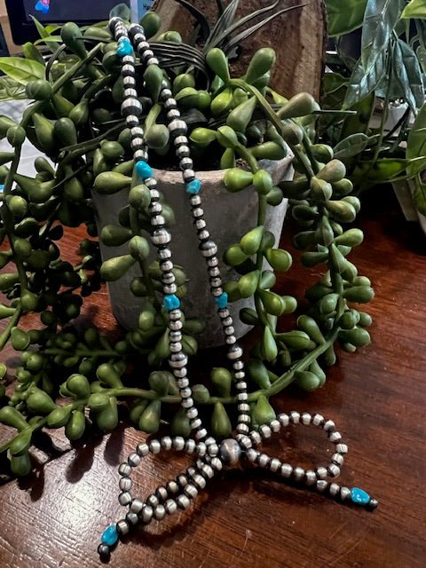 Sterling Pearl 18" Varied & Turquoise Bow Necklace - Deadwood South Boutique & Company LLC