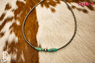 Sterling Silver Pearl & Blue Turquoise Torpedo Choker - Deadwood South Boutique & Company LLC