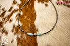 Sterling Silver Pearl & Blue Turquoise Torpedo Choker - Deadwood South Boutique & Company LLC