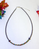 Sterling Silver Pearl Choker with Extra Turquoise & Spiny Oyster - Deadwood South Boutique & Company LLC
