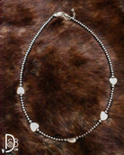 Sterling Silver Pearl Choker with Heart Freshwater Pearls - Deadwood South Boutique & Company LLC