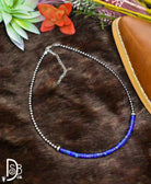 Sterling Silver Pearl & Lapis Chips Choker - Deadwood South Boutique & Company LLC