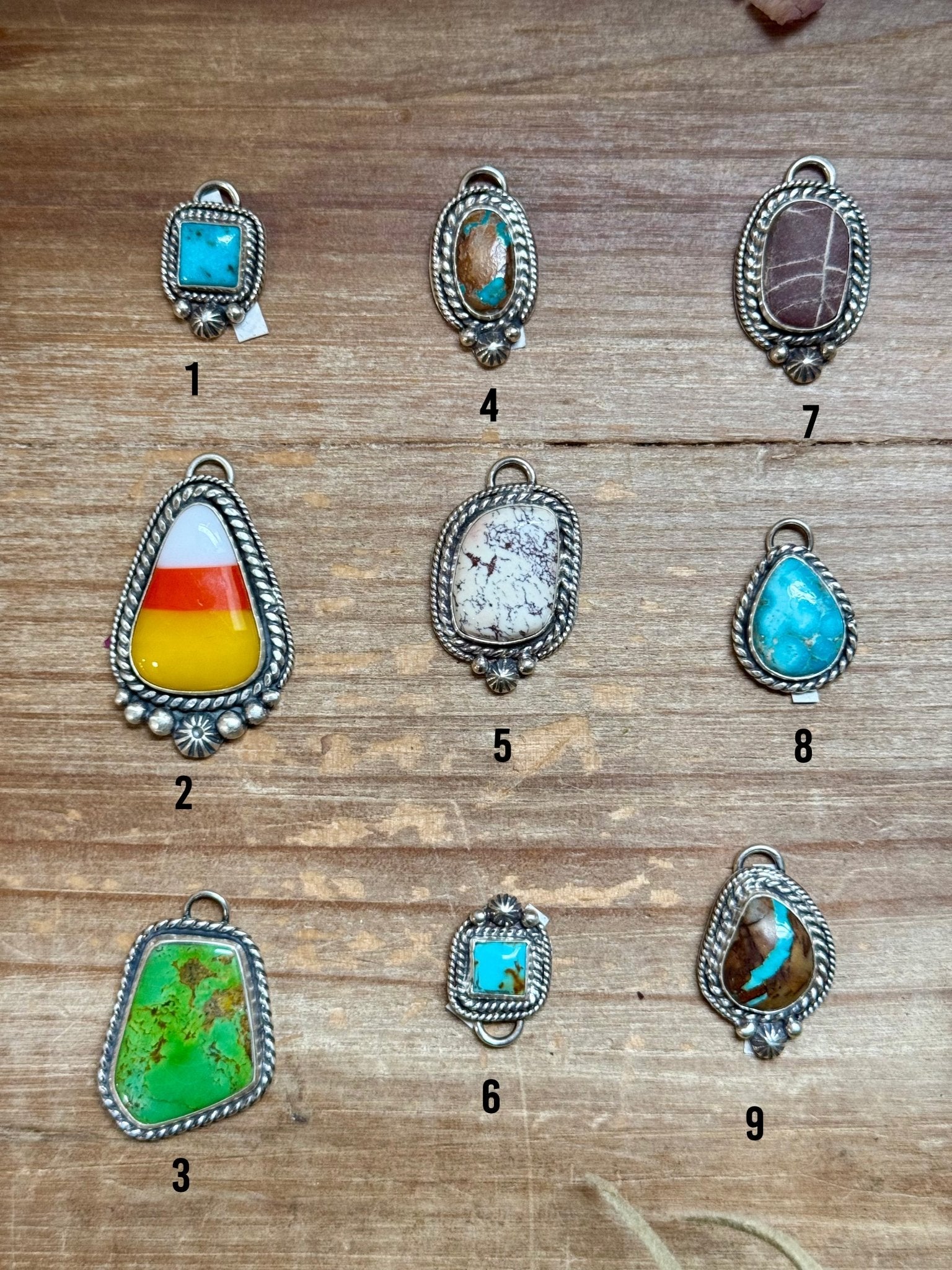 Sterling Silver & Turquoise Charms – Handmade by Jason Ogg & Shay Pfeiffer – USA Made – Pick Your Favorite - Deadwood South Boutique & Company LLC