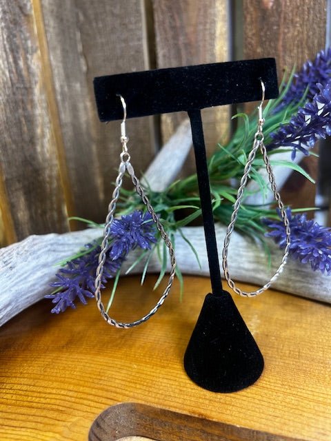 Sterling Twisted Wire Teardrop Hook Earrings - Deadwood South Boutique & Company LLC