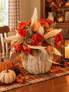 Straw pumpkin centerpiece - Deadwood South Boutique & Company LLC