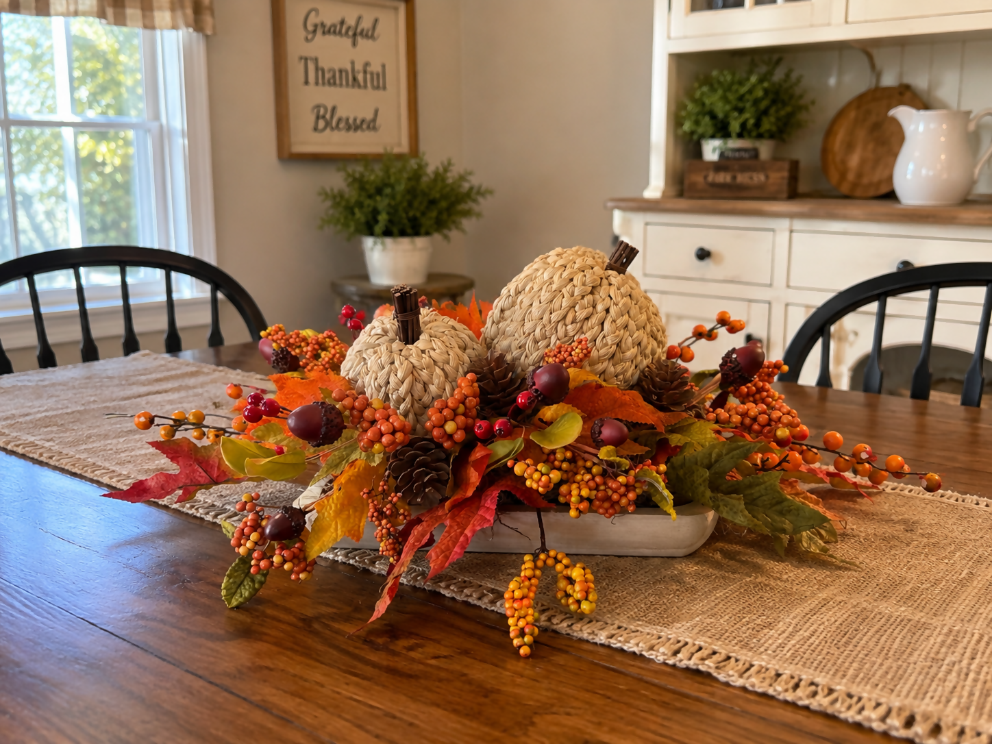 Straw pumpkins arrangement - Deadwood South Boutique & Company LLC