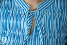Striped Puff Sleeve Top with Pintuck Detail & Neck Tie - Deadwood South Boutique & Company LLC