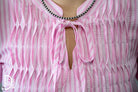 Striped Puff Sleeve Top with Pintuck Detail & Neck Tie - Deadwood South Boutique & Company LLC