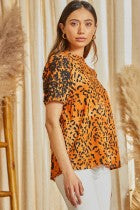 Fall in Love Leopard Top-Short Sleeves-Deadwood South Boutique & Company-Deadwood South Boutique, Women's Fashion Boutique in Henderson, TX