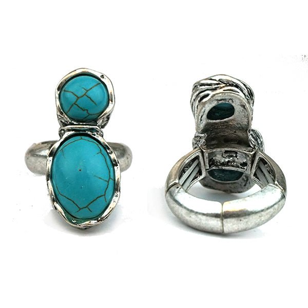 Tally Turquoise Fashion Stretch Ring - Deadwood South Boutique & Company LLC