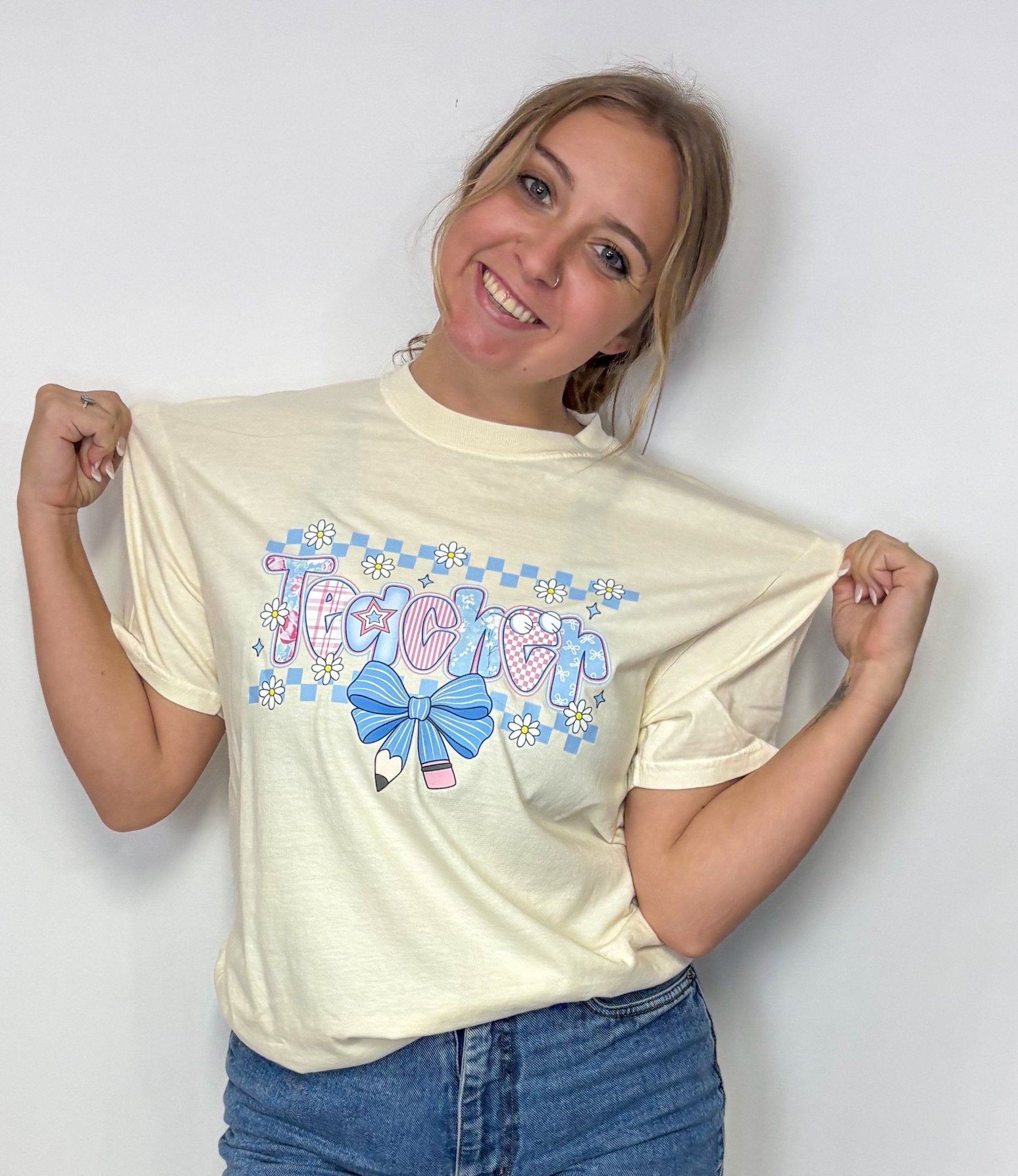 Teacher Bow Graphic Tee - Deadwood South Boutique & Company LLC