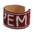 Texas A&M Gig 'Em Beaded Cuff in Maroon and White by Desden - Deadwood South Boutique & Company LLC