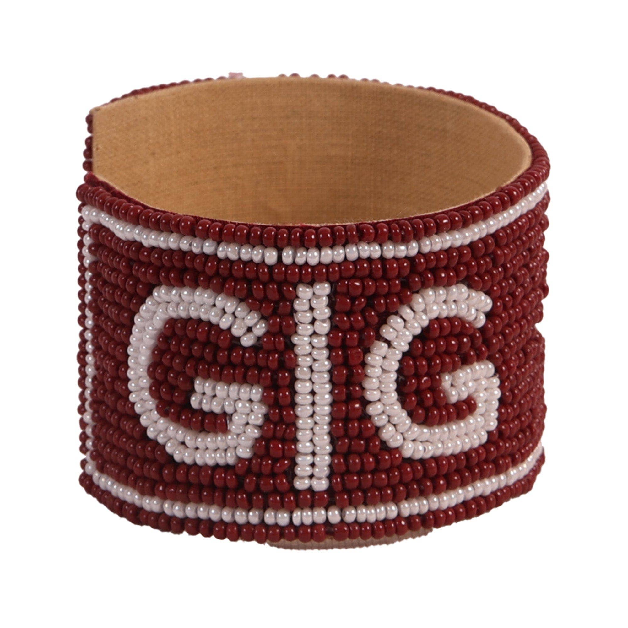 Texas A&M Gig 'Em Beaded Cuff in Maroon and White by Desden - Deadwood South Boutique & Company LLC
