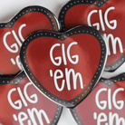 TEXAS A&M Heart Shaped Game Day Button - Deadwood South Boutique & Company LLC