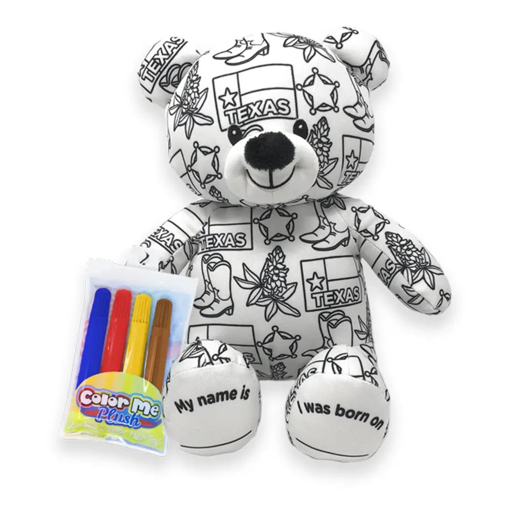 Texas Color Me Plush Animal - Deadwood South Boutique & Company LLC