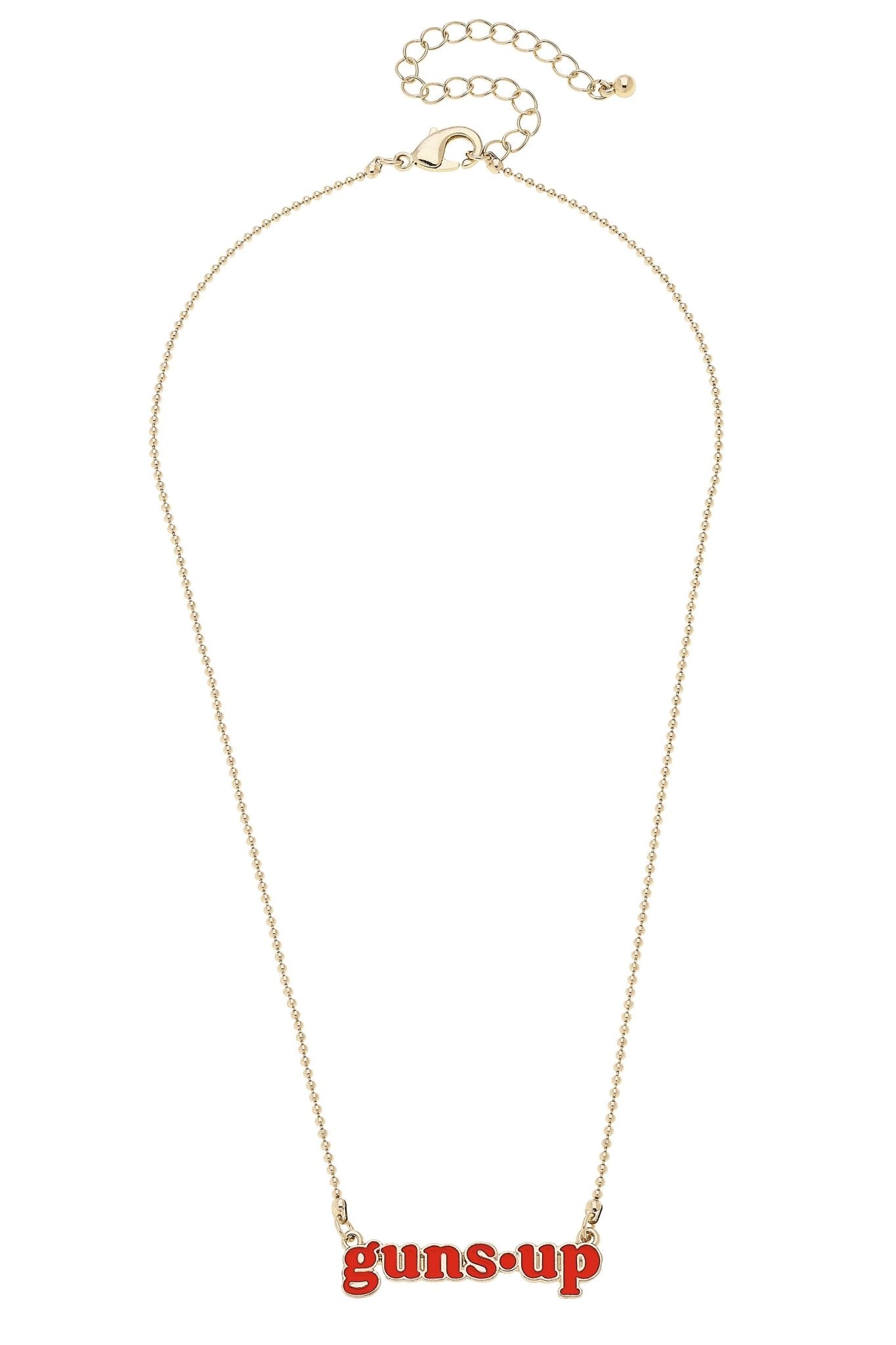 Texas Tech Red Raiders Slogan Necklace in Red/Shiny Gold - Deadwood South Boutique & Company LLC