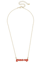Texas Tech Red Raiders Slogan Necklace in Red/Shiny Gold - Deadwood South Boutique & Company LLC