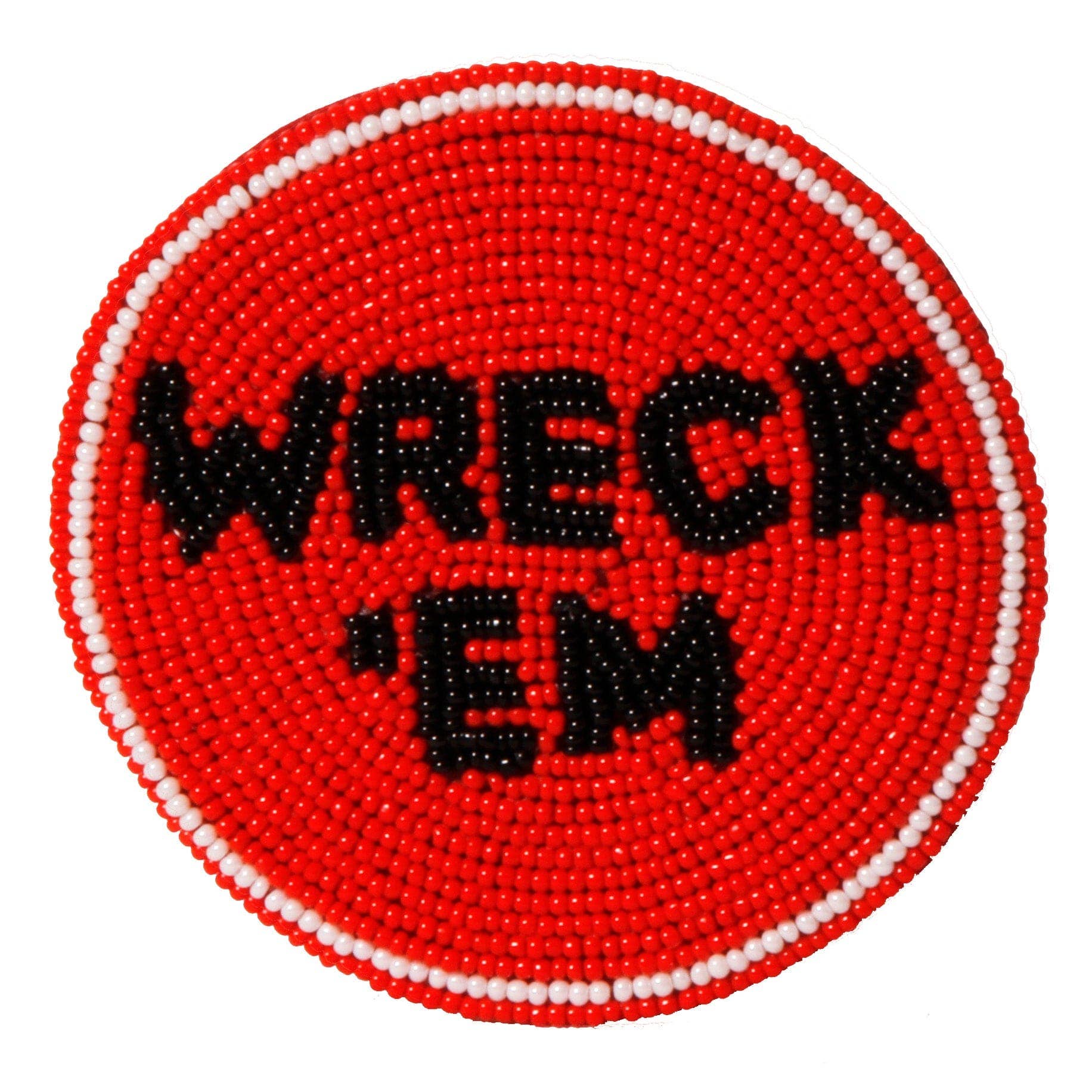 Texas Tech Wreck 'Em Beaded Button in Red and Black by Desden - Deadwood South Boutique & Company LLC
