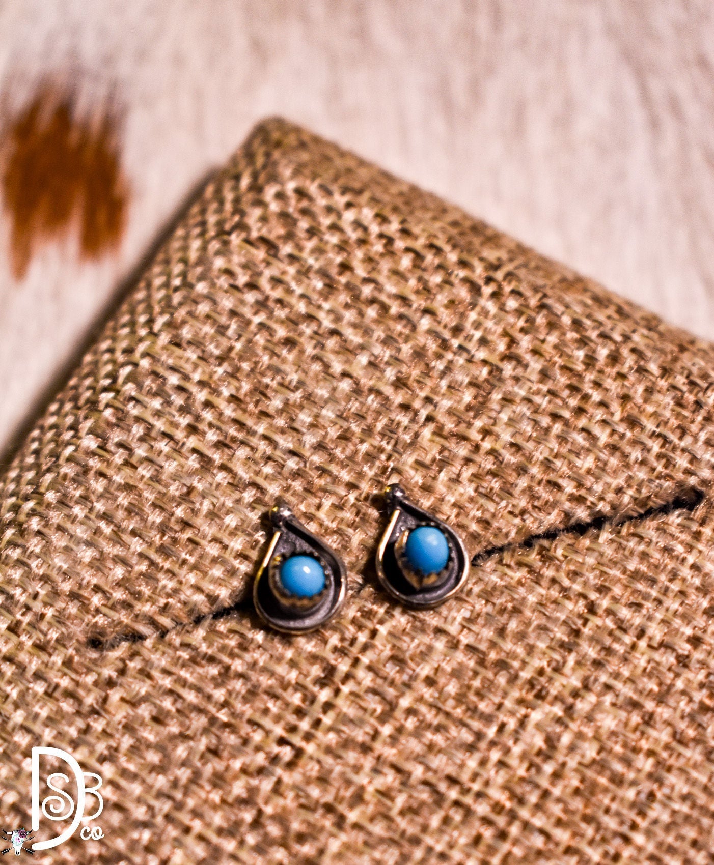 The Allie Sterling & Turquoise Studs - Deadwood South Boutique & Company LLC