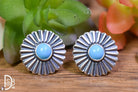 The Astrid Sterling Silver & Turquoise Concho Studs - Deadwood South Boutique & Company LLC