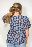 The Blue Floral Baby Doll Top - Deadwood South Boutique & Company LLC