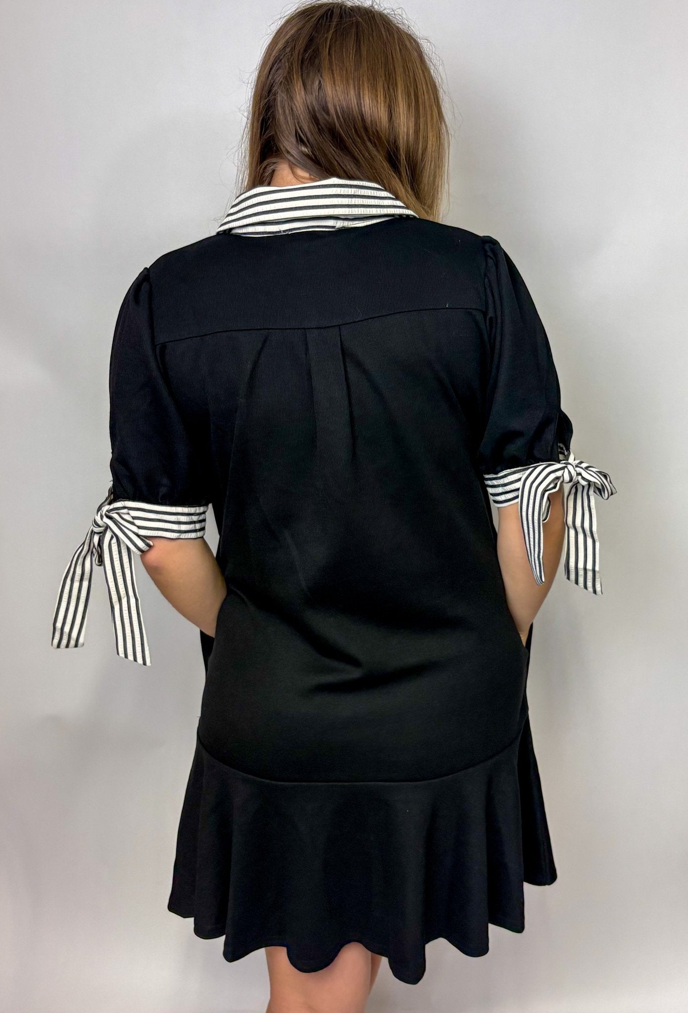 The Bow Sleeve Knit Mini Dress - Deadwood South Boutique & Company LLC